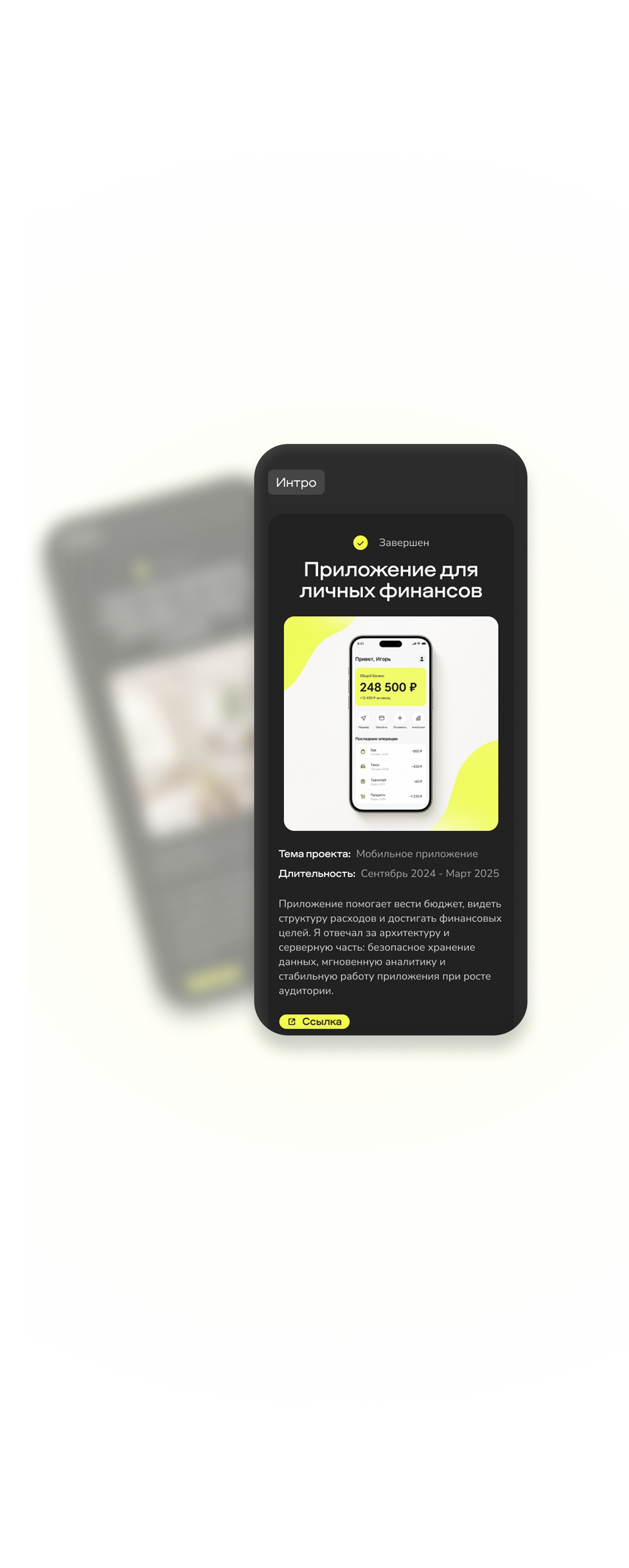 Портфолио проектов на страницах Selfpage